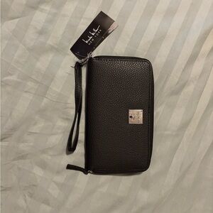 Nicole Miller Black Wristlet Clutch